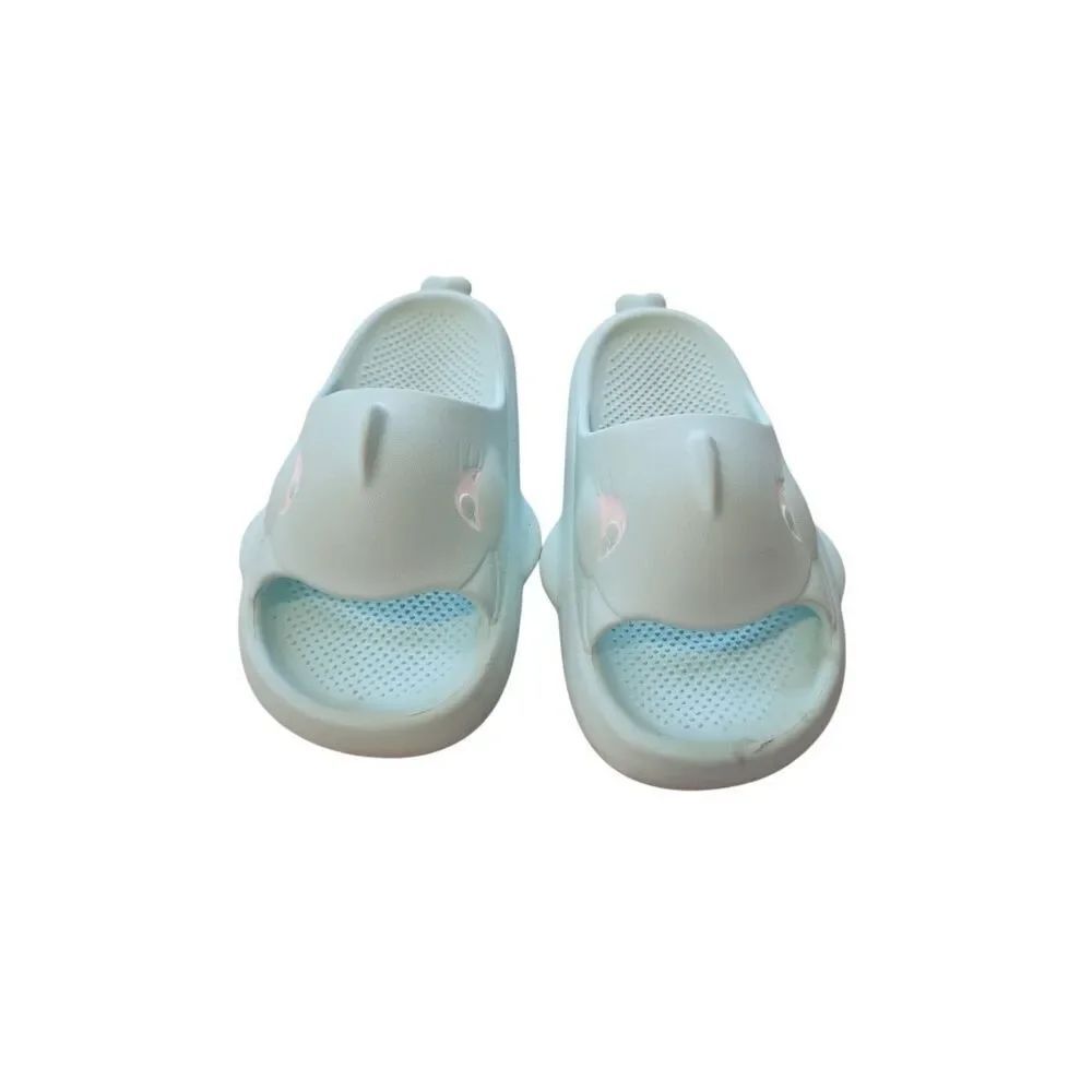 Kids Light Blue Dolphin Slip-On Sandals